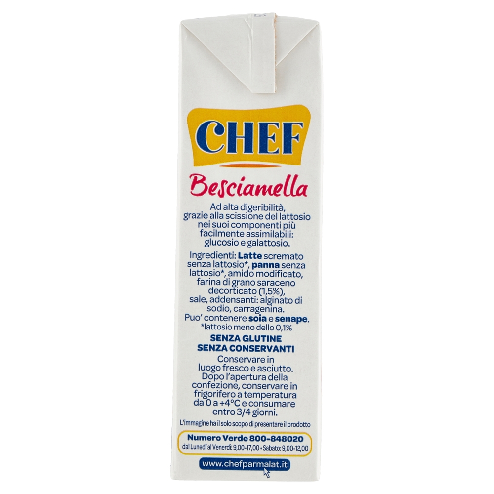 Besciamella Integrale Senza Lattosio e Senza Glutine, 500 ml